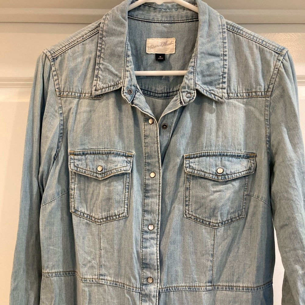 Button Denim Dress Target Universal Threads size M